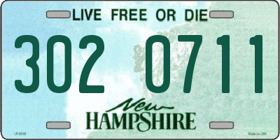 NH license plate 3020711