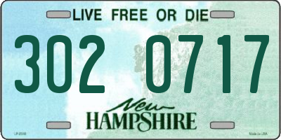 NH license plate 3020717