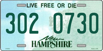 NH license plate 3020730