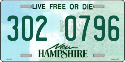 NH license plate 3020796