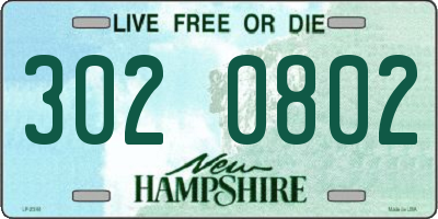 NH license plate 3020802