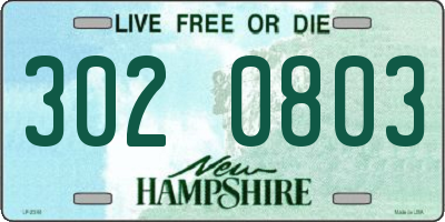 NH license plate 3020803
