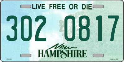 NH license plate 3020817
