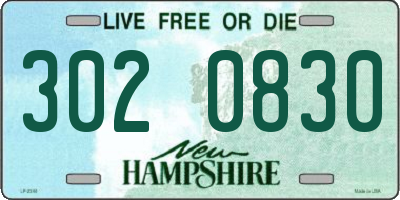 NH license plate 3020830