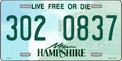 NH license plate 3020837
