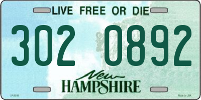 NH license plate 3020892
