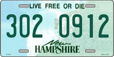 NH license plate 3020912