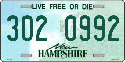 NH license plate 3020992