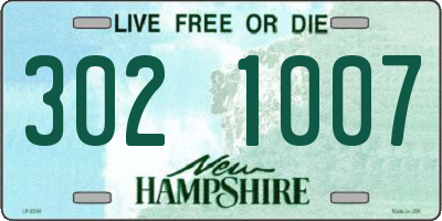 NH license plate 3021007