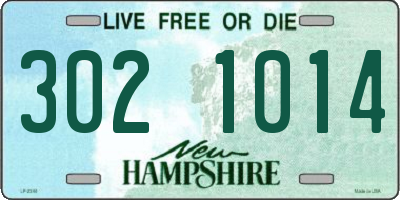 NH license plate 3021014