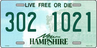 NH license plate 3021021