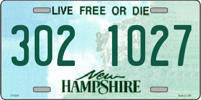 NH license plate 3021027