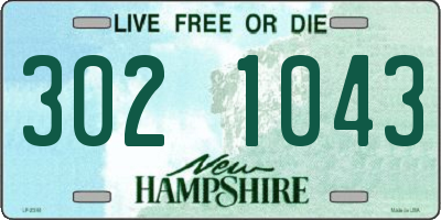 NH license plate 3021043