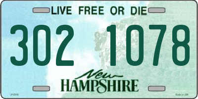 NH license plate 3021078