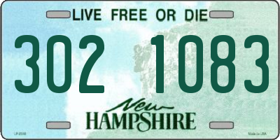 NH license plate 3021083