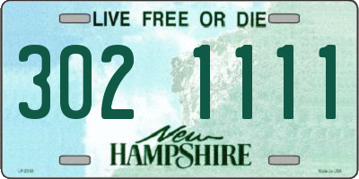 NH license plate 3021111