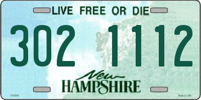 NH license plate 3021112