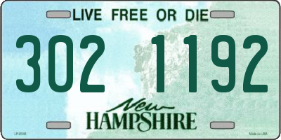 NH license plate 3021192