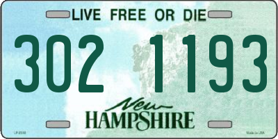 NH license plate 3021193