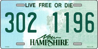 NH license plate 3021196