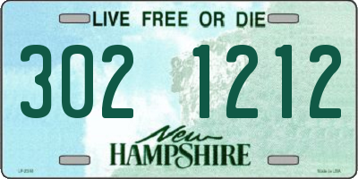 NH license plate 3021212