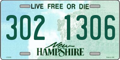 NH license plate 3021306