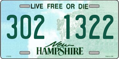 NH license plate 3021322