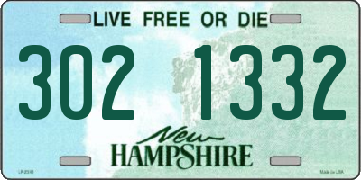 NH license plate 3021332