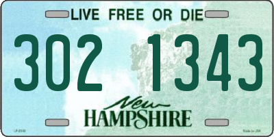 NH license plate 3021343