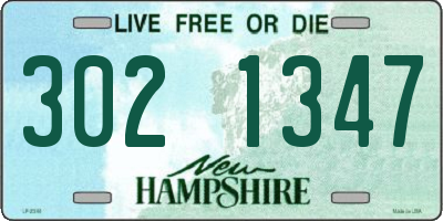 NH license plate 3021347