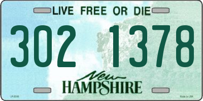 NH license plate 3021378