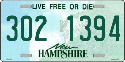 NH license plate 3021394