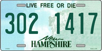 NH license plate 3021417