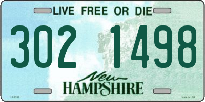 NH license plate 3021498