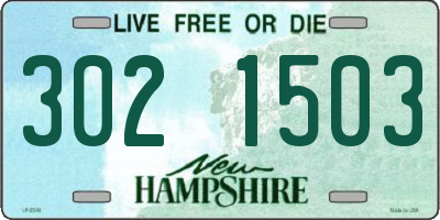 NH license plate 3021503