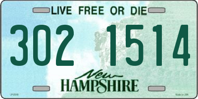 NH license plate 3021514