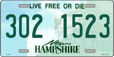 NH license plate 3021523