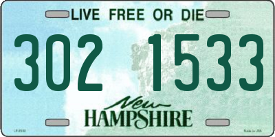 NH license plate 3021533