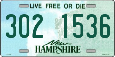 NH license plate 3021536