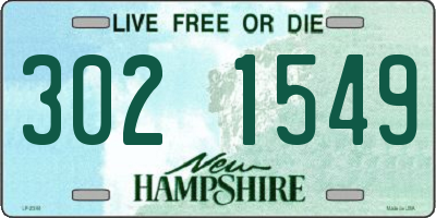 NH license plate 3021549
