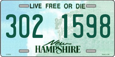 NH license plate 3021598