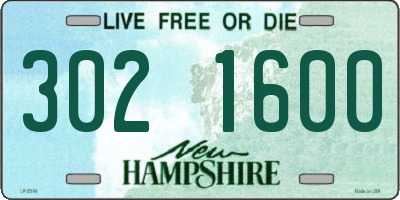 NH license plate 3021600