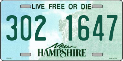 NH license plate 3021647