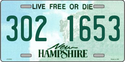 NH license plate 3021653