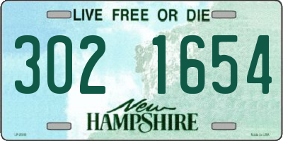 NH license plate 3021654