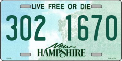 NH license plate 3021670