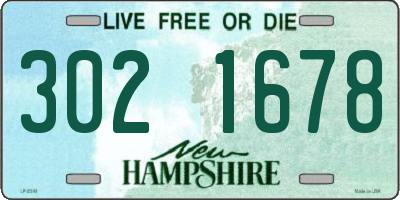 NH license plate 3021678
