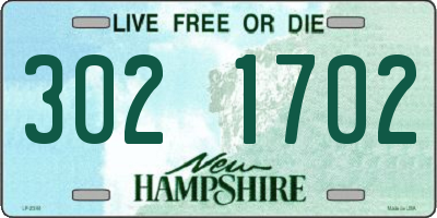 NH license plate 3021702