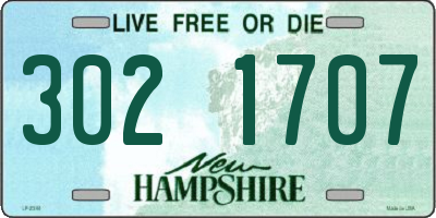 NH license plate 3021707