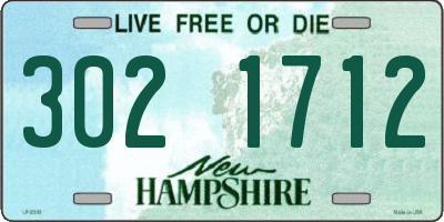 NH license plate 3021712
